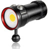 L12 Lampe de Plongée 8000 Lumens - Éclairage pour Photographie et Vidéo sous Marine, 6000K, 90 CRI, Étanche 100m, Recharge USB-C