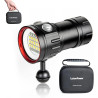 B15 Lampe de poche de plongée, 8000Lumens Super Bright Underwater 80m Video Light, Scuba Dive Light, High Frequency use for Outd