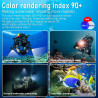 B24 Lampe de Plongée 9000 Lumens - Lampe Torche et Vidéo sous-Marine, Étanche 80m, pour Plongée, Sports Nautiques, Photographie 