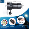 B24 Lampe de Plongée 9000 Lumens - Lampe Torche et Vidéo sous-Marine, Étanche 80m, pour Plongée, Sports Nautiques, Photographie 