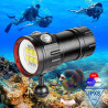B24 Lampe de Plongée 9000 Lumens - Lampe Torche et Vidéo sous-Marine, Étanche 80m, pour Plongée, Sports Nautiques, Photographie 
