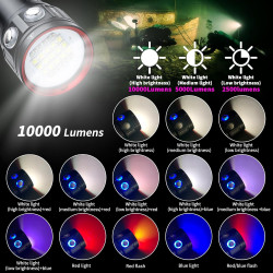 L15 Lampe de Plongée 10000 Lumens - Éclairage pour Photographie et Vidéo sous Marine, 6500K, 90 CRI, Étanche 100m, Recharge USB-