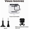 Boîtier étanche 60 m pour GoPro Hero 9/10/11/12/13, résistant à l'eau, clip de montage rapide et inserts anti-buée