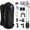 Mini Caméra Sport avec 64GB, Camera 1080p avec Audio et Vidéo, Magnétique et Pince 360°, 120° Grand Angle Action cam Corporelle 