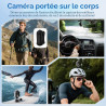 Mini Caméra Sport avec 64GB, Camera 1080p avec Audio et Vidéo, Magnétique et Pince 360°, 120° Grand Angle Action cam Corporelle 