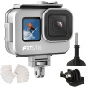 FitStill Boîtier étanche en Alliage d'aluminium 80 m pour Go Pro Hero13 / Hero12 / Hero11 / Hero10 / Hero9 Noir pour Go Pro Hero