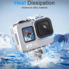 FitStill Boîtier étanche en Alliage d'aluminium 80 m pour Go Pro Hero13 / Hero12 / Hero11 / Hero10 / Hero9 Noir pour Go Pro Hero