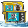Appareil Photo Etanche Numérique,Full HD 2.7K 24MP Caméra sous-Marine Zoom Digital 16x Camera Etanche avec Double écran Caméra p