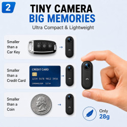 Mini Camera Sport 1080P Winnes Camera Sport Caméra Portable POV 120° Wide-Angle Étanche Caméra de Sport Audio et Vidéo Enregistr