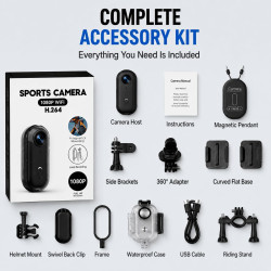 Mini Camera Sport 1080P Winnes Camera Sport Caméra Portable POV 120° Wide-Angle Étanche Caméra de Sport Audio et Vidéo Enregistr