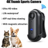 Mini Camera Sport 4K Camera Sport Portable POV 120° Wide-Angle Caméra Sport avec Clip Arrière 360° Format Audio et Vidéo Enregis