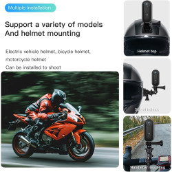 Mini Camera Sport 4K Camera Sport Portable POV 120° Wide-Angle Caméra Sport avec Clip Arrière 360° Format Audio et Vidéo Enregis