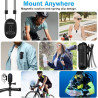 Mini Camera Sport 4K Camera Sport Portable POV 120° Wide-Angle Caméra Sport avec Clip Arrière 360° Format Audio et Vidéo Enregis