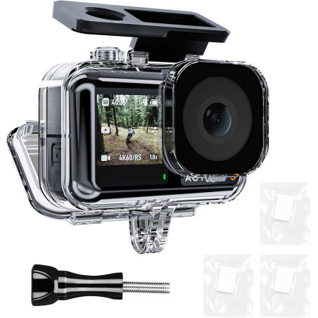 TELESIN Housse étanche pour caméra DJI Osmo Action 5 Pro Action 4/3 Boîtier sous-Marin, boîtier, Cage supporte la plongée à 45 m