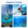 TELESIN Étui Étanche Anti-Buée pour DJI Osmo Action 6, Coque sous-Marine 60M/196FT pour Plongée Scaphandrier Snorkeling, Support
