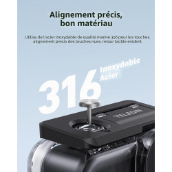 TELESIN Étui Étanche Anti-Buée pour DJI Osmo Action 6, Coque sous-Marine 60M/196FT pour Plongée Scaphandrier Snorkeling, Support