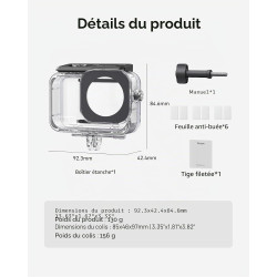 TELESIN Étui Étanche Anti-Buée pour DJI Osmo Action 6, Coque sous-Marine 60M/196FT pour Plongée Scaphandrier Snorkeling, Support