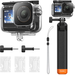 TELESIN Ensemble de coque étanche pour DJI Action 5/4/3, boîtier étanche avec bâton à selfie flottant et support de changement r