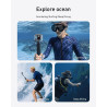 TELESIN Ensemble de coque étanche pour DJI Action 5/4/3, boîtier étanche avec bâton à selfie flottant et support de changement r