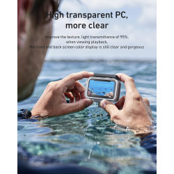 TELESIN Ensemble de coque étanche pour DJI Action 5/4/3, boîtier étanche avec bâton à selfie flottant et support de changement r