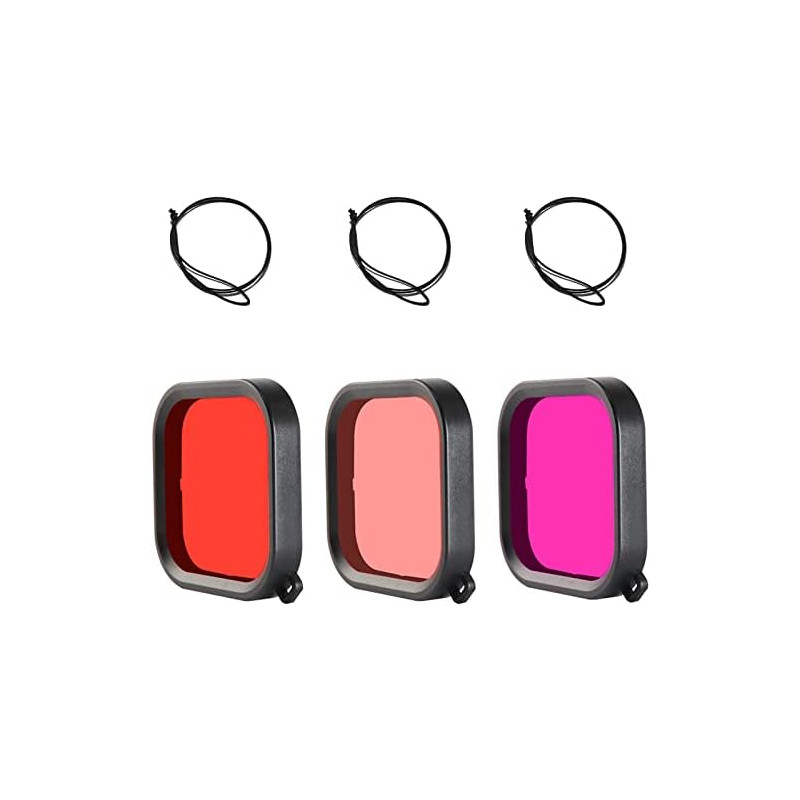 FitStill Filtre de plongée tricolore, uniquement compatible avec FitStill GoPro Hero 13/12/11/10/9 avec boîtiers étanches noirs 