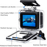 OKFUN Boîtier étanche avec 3 filtres pour Go Pro Hero 13-10 noir, coque de protection sous-marine monopode flottant poignée bâto