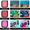 OKFUN Boîtier étanche avec 3 filtres pour Go Pro Hero 13-10 noir, coque de protection sous-marine monopode flottant poignée bâto