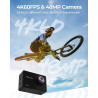 Caméra d'action 4K 60 fps - Caméra sous-marine 48 MP HD WiFi avec EIS 40 m - Étanche - Grand angle - Avec 2 batteries de 1350 mA