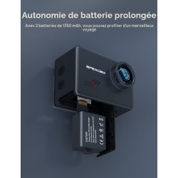 Apexcam M80 Caméra Sport 4K Stabilisateur 60FPS Action cam avec Carte 128GB Photo 48MP Camera Étanche 40M avec EIS 8X Zoom 170° 