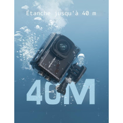 Apexcam M80 Caméra Sport 4K Stabilisateur 60FPS Action cam avec Carte 128GB Photo 48MP Camera Étanche 40M avec EIS 8X Zoom 170° 