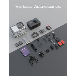 Apexcam M80 Caméra Sport 4K Stabilisateur 60FPS Action cam avec Carte 128GB Photo 48MP Camera Étanche 40M avec EIS 8X Zoom 170° 