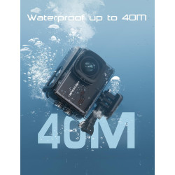 Apexcam M80 Caméra Sport 4K Stabilisateur 60FPS Action cam avec Carte 64GB Photo 48MP Camera Étanche 40M avec EIS 8X Zoom 170° G