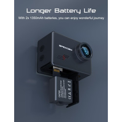 Apexcam M80 Caméra Sport 4K Stabilisateur 60FPS Action cam avec Carte 64GB Photo 48MP Camera Étanche 40M avec EIS 8X Zoom 170° G