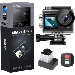 AKASO Caméra Sport 4K 20MP WiFi Action Caméra sous-Marine 40M Ultra HD Stabilisateur avec Écran Tactile Grand Angle Zoom 5X Télé