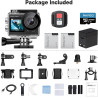 AKASO Brave 4 Pro Action Cam 4K 40M avec Carte mémoire U3 256 Go, caméra 20 MP WiFi 170 ° Grand Angle Double Écran Stabilisation