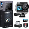 AKASO Brave 4 Pro Caméra Sport 4K avec Carte Mémoire microSDXC 64 Go, 20MP WiFi Action Caméra sous-Marine 40M Stabilisateur avec