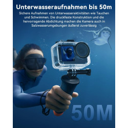UTEBIT 50M Boîtier étanche pour Caméra DJI Osmo Action 5 Pro/4/3 Boîtier étanche Boîtier de Plongée sous-Marine pour Caméra d'ac
