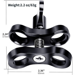 Support de Bride à Bille en Aluminium pour la Plongée sous-Marine, Système de Plateau à Bras Légers, Support d'Adaptateur à Clip