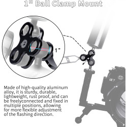 1 "Aluminium Triple Trous Joint Pince pour la plongée sous-Marine système de Plateau de Bras léger, Clip 360° pour caméra d’Acti