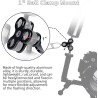 1 "Aluminium Triple Trous Joint Pince pour la plongée sous-Marine système de Plateau de Bras léger, Clip 360° pour caméra d’Acti
