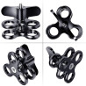 1 "Aluminium Triple Trous Joint Pince pour la plongée sous-Marine système de Plateau de Bras léger, Clip 360° pour caméra d’Acti