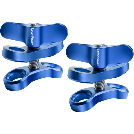 1 Bride à Bille en Aluminium pour la Plongée Sous-Marine avec Support de Plateau à Bras Légers, Adaptateur à Clip 360° (2PCS)