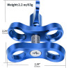 1 Bride à Bille en Aluminium pour la Plongée Sous-Marine avec Support de Plateau à Bras Légers, Adaptateur à Clip 360° (2PCS)