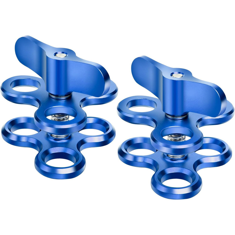 1 "Aluminium Triple Trous Joint Pince pour la plongée sous-Marine système de Plateau de Bras léger, Clip 360° pour caméra d’Acti