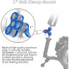 1 "Aluminium Triple Trous Joint Pince pour la plongée sous-Marine système de Plateau de Bras léger, Clip 360° pour caméra d’Acti
