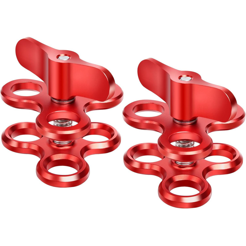 1 "Aluminium Triple Trous Joint Pince pour la plongée sous-Marine système de Plateau de Bras léger, Clip 360° pour caméra d’Acti
