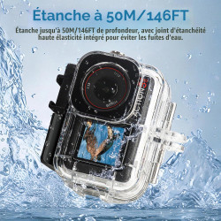 Kit de plongée FitStill 60M/196FT pour DJI Osmo Action 5 Pro/4/3, boîtier étanche + poignée flottante pour la prise de vue sous-
