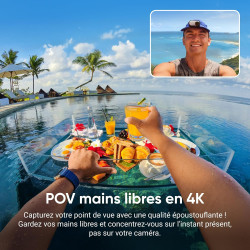 Insta360 GO 3S Blanc Arctique (128 Go) - Petite caméra de vlog 4K, POV Mains Libres, Montage Partout, stabilisation, 140 Min d'a