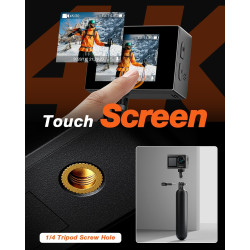 iZEEKER Camera Sport 4K 24MP, Étanché 40M, Camescope 4k avec EIS,Double écran Appareil Photo sous-Marin, WiFi, Vlog Camera, 2X13