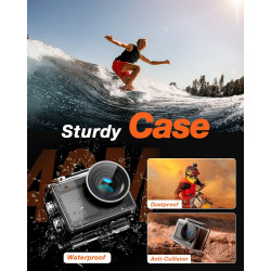 iZEEKER Camera Sport 4K 24MP, Étanché 40M, Camescope 4k avec EIS,Double écran Appareil Photo sous-Marin, WiFi, Vlog Camera, 2X13